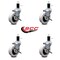 Service Caster 3 Inch Thermoplastic Wheel 1-1/2 Inch Expanding Stem Caster with Brakes, 4PK SCC-EX05S310-TPRS-SLB-112-4 - alternate 2